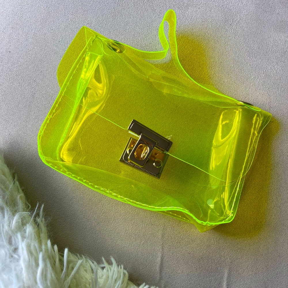 Neon green mini transparent bag 4x6